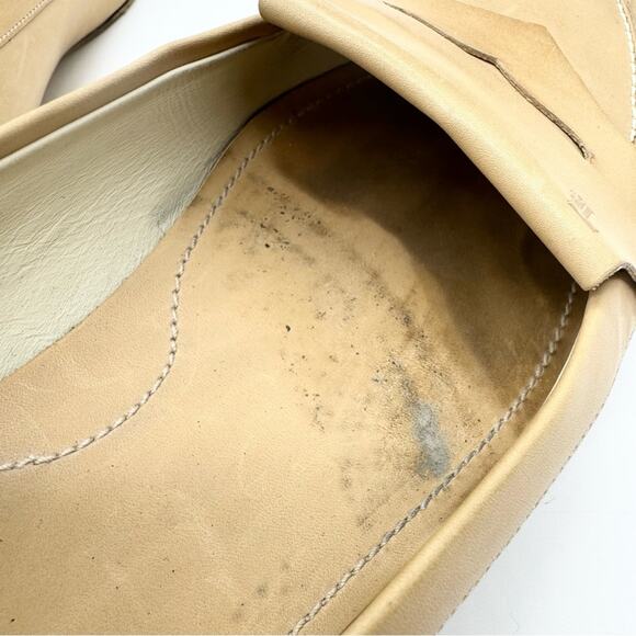 Tod's Point Toe Leather Penny Loafers Cream/Tan Size 39 Officecore Y2K Preppy - Picture 12 of 16